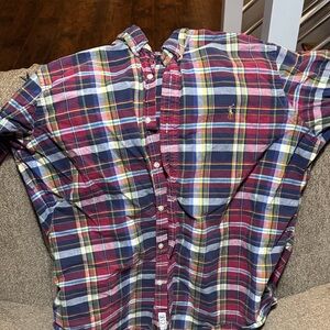 Ralph Lauren Plaid Button-Up Shirt with Embroidered Logo
